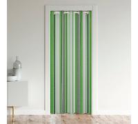Loussiesd Green White Grey Stripes Door Curtain for Doorway Privacy Geometric Closet Door Cover Curtain for Bedroom Living Room Modern Striped Art Doors with Windows Abstract Art 86x203cm