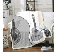 Loussiesd Guitar Sherpa Blanket Rock Music Fleece Throw Blanket for Sofa Bed MusicalPlush Blanketative Guitar Instruments Fuzzy Blanket Single 50x60 Inch