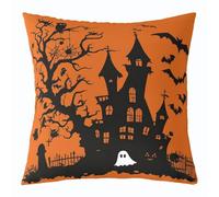 Loussiesd Haunted House Halloween Throw Pillow Covers Set of 1 55x55cm