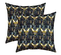 Loussiesd Honeycomb Bee Throw Pillow Covers for Sofa Bed Set of 2 Wild Animals Yellow Bee Decorative Pillows Cushion Covers Modern Hexagon Theme Pillow Inserts Not Included 16x16 Inch