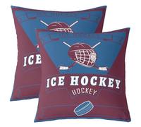 Loussiesd Ice Hockey Cushion Covers All Season Colorado Throw Pillow Covers 45x45cm Ice Hockey City Team Microfiber Kids Bedclothes Winter Sports Bedroom Decor Soft Lightweight