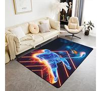Loussiesd Ice Hockey Living Room Rugs Hockey Player Accent Rug Kids Winter Sports Decor Carpet Puck Hockey Indoor Floor Mat Room Decor Area Rug 150X200cm