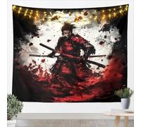 Loussiesd Japan Samurai Tapestry XLarge 69x91 Inch For Kids Boys Girls Teens Japanese Ukiyoe Wall Hanging Japanese Style Wall Art Tapestries