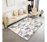 Loussiesd Jungle Animals Living Room Rugs Boys Girls Elephant Area Rug 150 * 200cm Breathable Soft Zebra Cute Giraffe Bedroom Decor Leopard Cheetah Print Grey Orange