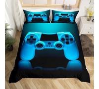 Loussiesd Kids Boys Game Duvet Cover Set 3D Gamepad Printed Bedding Set for Kids Boys Video Game Gamepad Gamer Comforter Cover Game Controller Quilt Cover Bedroom Collection 3Pcs King Size