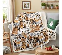 Loussiesd Kids Guinea Pig Fleece Blanket Children Cute Cavy Animal Sherpa Throw Blanket for Bed Sofa Couch Lovely Funny Pet Fuzzy Blanket Boys Girls Soft Warm Plush Flannel Blanket Single 50x60 Inch