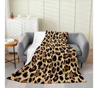 Loussiesd Kids Leopard Flannel Blanket Plush Fuzzy Queen 90x90Inch Cheetah Fleece Throw Blanket For Boys Girls Teens Bedroom Decor Animal Print Bed Couch Living Room Safari Breathable Soft Microfiber