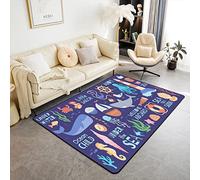 Loussiesd Kids Ocean Creature Living Room Rugs Area Rug Sea Underwater World Indoor Floor Mat for Decor Marine life Sealife Accent Rug Decorative Rug 150 * 200cm