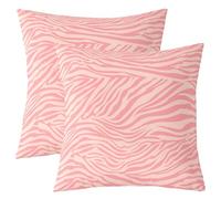 Loussiesd Kids Pink Zebra Throw Pillow Covers Set of 2 50x50cm Leopard Decor Pillowcase For Boys Girls Teens Animal Print Cushion Case Simple Modern Stripes Bedroom Decor
