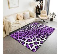 Loussiesd Kids Purple Leopard Print Accent Rug, Cheetah Decor Carpet Boys Girls Animal Area Rug 150x200cm Teens Bedroom Decor