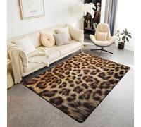 Loussiesd Leopard Area Rug 150 * 200cm Leopard Cowhide Indoor Floor Mat for Kids Boys Girls Teens Room Decor Animal Print Decor Carpet Western Farm Animal Skin Breathable Soft Lightweight Microfiber