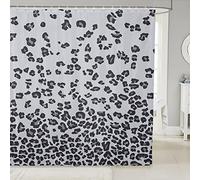 Loussiesd Leopard Bath Curtain Africa Cheetah Shower Curtain Pearl Leopard Fur Shower Curtain with Hooks for Boys Girls Kids Grey Animal Skin Waterproof Fabric Bathroom 72x78 Inch