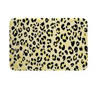 Loussiesd Leopard Bathroom Rugs Microfiber 20x32Inch Cheetah Bath Mats Non-Slip Animal Print Bathroom Accessories Safari Floor Doormats Light Yellow Soft Door Mat