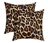 Loussiesd Leopard Cushion Covers, 50 x 50 cm, Set of 2, Soft Cheetah Print, Safari, Decorative Sofa Cushion, Couch Cushion for Sofa