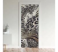 Loussiesd Leopard Door Curtain for Doorway Privacy Cheetah 30%-50% Room Darkening Blackout Insulated Thermal Curtain Safari Animal Brown Wild Animal Room Divider Curtain Cover 106x203cm