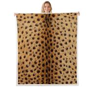 Loussiesd Leopard Fleece Throw Blanket Animal Print Sherpa Blanket Plush Fuzzy for Kids Boys Girls Teens Room Decor Safari Couch Living Room Single 50x60Inch Wild Simple Modern Breathable Microfiber