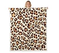 Loussiesd Leopard Fleece Throw Blanket Kids Animal Print Sherpa Blanket Plush Fuzzy Throw 40x50Inch Cheetah Safari Bed Couch Chair Living Room for Room Decor Breathable Soft Microfiber Luxury