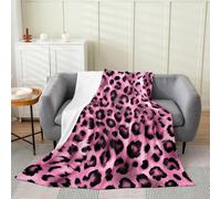 Loussiesd Leopard Print Flannel Blanket Plush Fuzzy Cheetah Fleece Throw Blanket for Boys Girls Safari Plush Lightweight Sofa Throw Wild Animals Baby 30x40Inch Pink for Bed Couch Chair Living Room