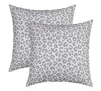 Loussiesd Leopard Print Throw Pillow Covers 20"x20" Set of 2 Soft Cheetah Cushion Covers for for Sofa Safari Wild Animal Grey White Decorative Pillowcases Outdoor Pillows Covers