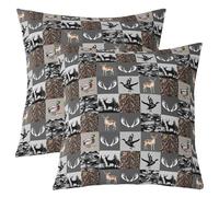 Loussiesd Mallard Duck Throw Pillow Covers Set of 2 Camouflage Deer Hunting Square Cushion Covers Tree Branches Pillow Case Wild Animal Farmhouse Cushion Case for Couch Sofa 60x60cm