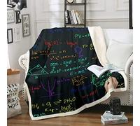 Loussiesd Math Formula Fleece Blanket Mathematics Fuzzy Blanket for Chair Sofa Couch Colorful Geometry Sherpa Blanket Chemistry Style Plush Throw Blanket Bedroom Decor Single 50"x60"