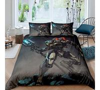 Loussiesd Mecha Comforter Cover Set Robot Warrior Bedding Set for Kids Boys Metal Frenzy Duvet Cover Future Science Fiction Quilt Cover Bedroom Collection 2Pcs Single Size