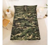 Loussiesd Military Army Fitted Sheet with 2 Pillowcases King Size Camouflage Camo Bed Sheets Set 16" Deep Pocket Boys Girls Military Style Bedding Teens Decor Breathable Soft Lightweight Microfiber