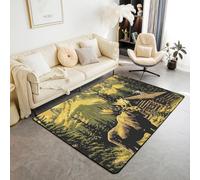 Loussiesd Moose Living Room Rugs Rustic Deer Hunting Area Rug 150 * 200cm Cabin Country Nature WildLife Bear Bedroom Decor Farmhouse Theme