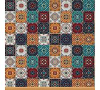Loussiesd Moroccan Outdoor Fabric by The Yard,Boho Mandala Upholstery Fabric for Chairs,Vintage Blossom Flowers Patten Fabric for Home DIY Projects,1 Yard,(L92*W150cm) Colorful