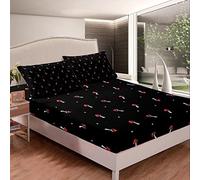 Loussiesd Mushrooms Bed Sheet Set Kids Cute Botanical Plants Print Fitted Sheet Kawaii Mushroom Bedding Set for Girls Boys Teens Bed Cover Soft Room Decor King Size(1 Fitted Sheet +2 Pillowcase)