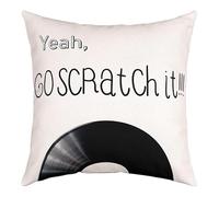 Loussiesd Music Throw Pillow Cover Soft Record Pattern Cushion Cover Pillow Cases For Sofa Bedroom Car Reversible Hip Pop Music Themed Decorative Throw Pillowcases 18x18 Inch