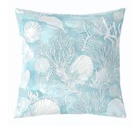 Loussiesd Ocean Cushion Covers Set of 1 50x50cm Seaweed Seashell Throw Pillow Covers Marine Life Sea Decor Pillowcase Indoor Outdoor Super Soft