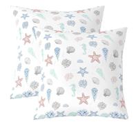 Loussiesd Ocean Starfish Beach Throw Pillow Covers 55x55cm Set of 2 Beach Coastal Cushion Case for Sofa Couch Bed Hawaiian Beach Decorative Pillow Case Pillowcase Starfish Beach Outdoor Pillows Covers