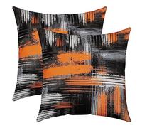 Loussiesd Orange and Black Throw Pillow Covers 22"x22" Set of 2 Soft Kids Vintage Abstract Decorative Throw Pillowcases for Pink Messy Rust Pillow Cases Cushion Covers Modern Grunge Art Cushion Cases