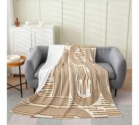 Loussiesd Orange Modern Abstract Flannel Blanket Plush Fuzzy Boho Rainbow Fleece Throw BlanketKids Bohemian Geometric Plush Lightweight Sofa Throw Queen 90x90Inch for Bed Couch Chair Living Room