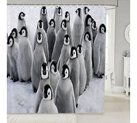 Loussiesd Penguin Shower Curtain Kids Cute Funny Animal Bathroom Shower Curtain Set Nature Theme Bath Curtain Waterproof Kids Bathroom 72x72 Inch