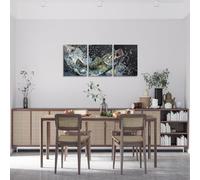 Loussiesd Pike Fish 3pcs Canvas Wall Art for Living Room Bedroom,Bass Big Fish Picture Wall Painting Home Decor Fishing and Hunting Fisherman