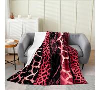 Loussiesd Pink Leopard Print Fleece Throw Blanket Zebra and Giraffe Patterns Flannel Blanket Plush Fuzzy Animal Cheetah Print for Bed Couch Chair Living Room Baby 30x40Inch Bedroom Decor