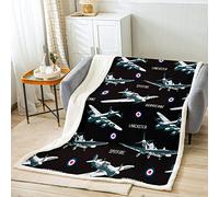 Loussiesd Plane Fleece Blanket for Chair Sofa Aircraft Runway Decoration Modern Sherpa Blanket Ultra Soft Microfiber Cool Aviation Fuzzy Blanket Double 60x79 Inch