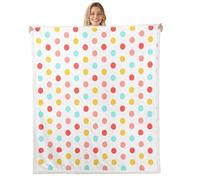 Loussiesd Polka Dot Sherpa Throw Blanket for Couch Pink & White Super Soft Cozy Fleece Cartoon Blanket for Winter, Plush Throw Kawaii Baby 30x40Inch All Season