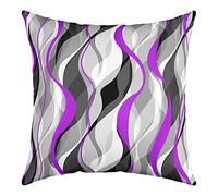 Loussiesd Purple Grey Black Stripes Reversible Throw Pillow Covers Kids Geometric Pillow Covers Home Decor for Square Cushion Covers Set of 4 Modern Striped Art Abstract Art 20x20 Inch