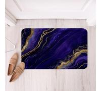Loussiesd Purple Marble Bathroom Rugs Modern Marble Aesthetic Bath Mats Retro Watercolor Artwork Design Bathroom Accessories Floor Doormats 16x24Inch Soft Microfiber