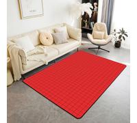 Loussiesd Red Grid Area Rug 150 * 200cm For Bedroom Buffalo Plaid Checkered Living Room Rugs Soft Non-slip White Lines Decor Carpet Indoor Floor Mat For Home, Dining Room