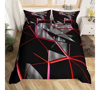 Loussiesd Red Honeycomb Comforter Cover Stereoscopic Honeycomb Bedding Set for Kids Beehive Duvet Cover Geometric Honeycomb Bedspread Cover Simplistic Room Decor Quilt Cover Single Boys