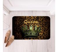 Loussiesd Royal Crown Bathroom Rugs Microfiber 16x24Inch King And Queen Bath Mats Non-Slip Leopard Print Bathroom Accessories Romantic Valentine'S Day Floor Doormats Soft Door Mat