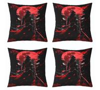 Loussiesd Samurai Warrior Cushion Covers Set of 4 40x40cm