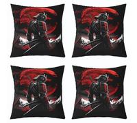 Loussiesd Samurai Warrior Throw Pillow Covers Set of 4 50x50cm