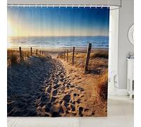 Loussiesd Sandy Beach Shower Curtain Beach Ocean Sea Bath Curtain For Kids Teens Hawaiian Beach Bathtubs Fabric Shower Curtain Set Nature Scene Waterproof Curtains Stalls Bathtubs 72x72 Inch