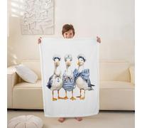 Loussiesd Seagull Sherpa Throw Blanket for Couch Bird Super Soft Cozy Fleece Anchor Decor Blanket for Winter, Plush Throw Nautical Themed Double 60x79Inch Ocean All Season