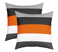 Loussiesd Set of 2 Throw Pillow Covers Geometric Rectangular Grey Orange White Black Cushion Case for Home Living Room Decor Reversible Modern Abstract Art Decorative Throw Cushion Case 22x22 Inch